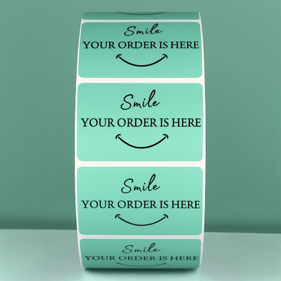 Smile Your Order Is Here Stickers Packaging Labels for Small Business THANK YOU - Picture 1 of 11